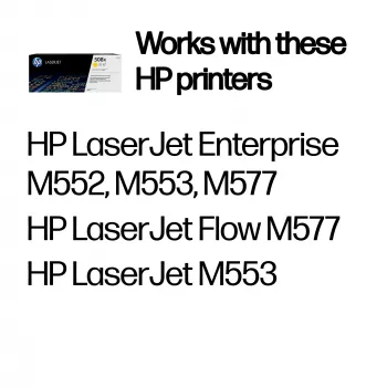 Toner original HP 508X amarelo de alta capacidade LaserJet, 9500 páginas, amarelo, 1 unid.
