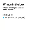 Toner original HP 201A ciano LaserJet. Rendimento de toner colorido: 1330 páginas, cores de impressão: ciano, quantidade por embalagem: 1 unid.