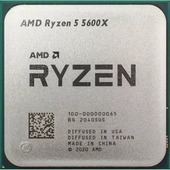 Processador de desktop AMD Ryzen 5 5600X, 6 núcleos, 3,7 GHz base, 4,6 GHz boost, 32 MB L3, socket AM4, suporte DDR4-3200