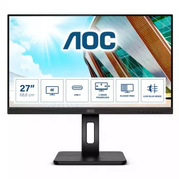 Monitor de computador AOC U27P2CA 68,6 cm (27 polegadas) 3840 x 2160 píxeis 4K Ultra HD LED Preto
