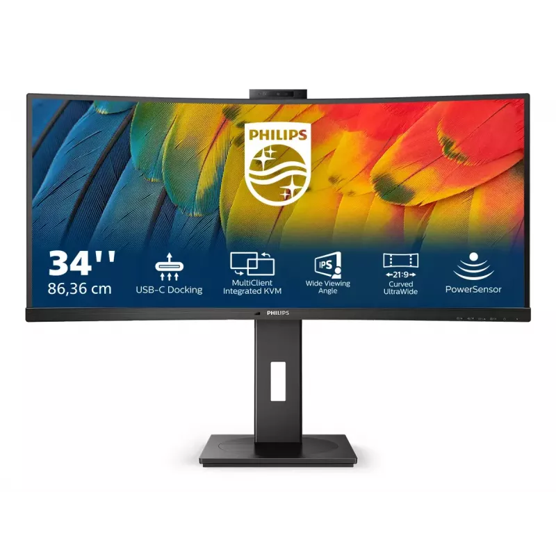 Monitor de computador Philips série 5000 34B1U5600CH/00 86,4 cm (34 polegadas) 3440 x 1440 píxeis Wide Quad HD LCD Preto