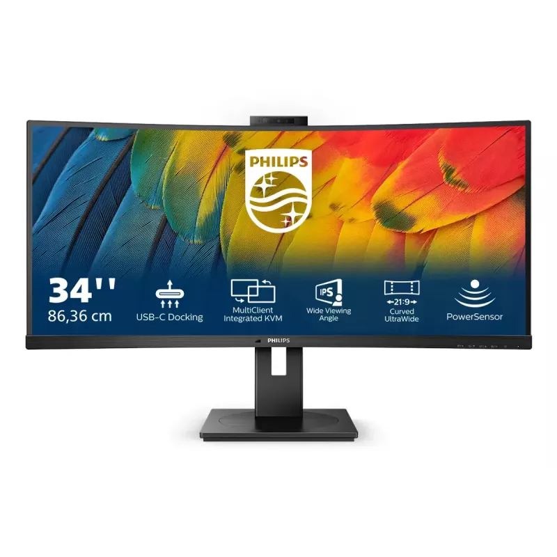 Monitor de computador Philips série 5000 34B1U5600CH/00 86,4 cm (34 polegadas) 3440 x 1440 píxeis Wide Quad HD LCD Preto