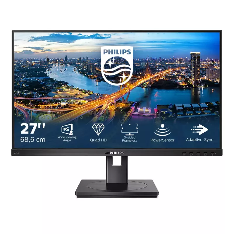 Monitor de computador Philips B Line 275B1/00 68,6 cm (27 polegadas) 2560 x 1440 píxeis 2K Ultra HD LCD Preto