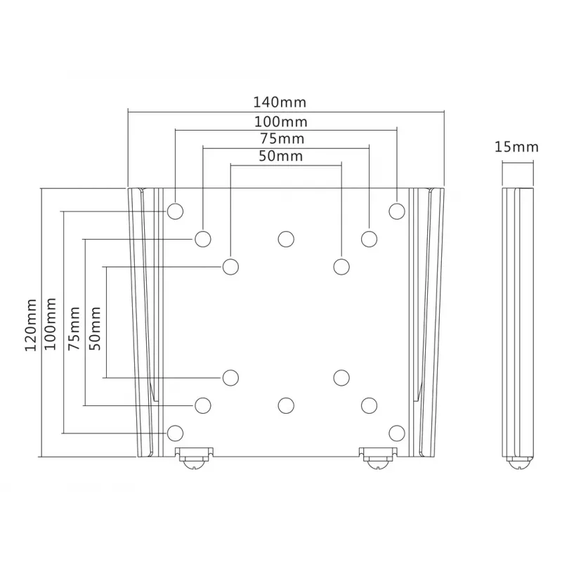Suporte de parede Multibrackets M VESA I preto 50x50 75x75 100x100