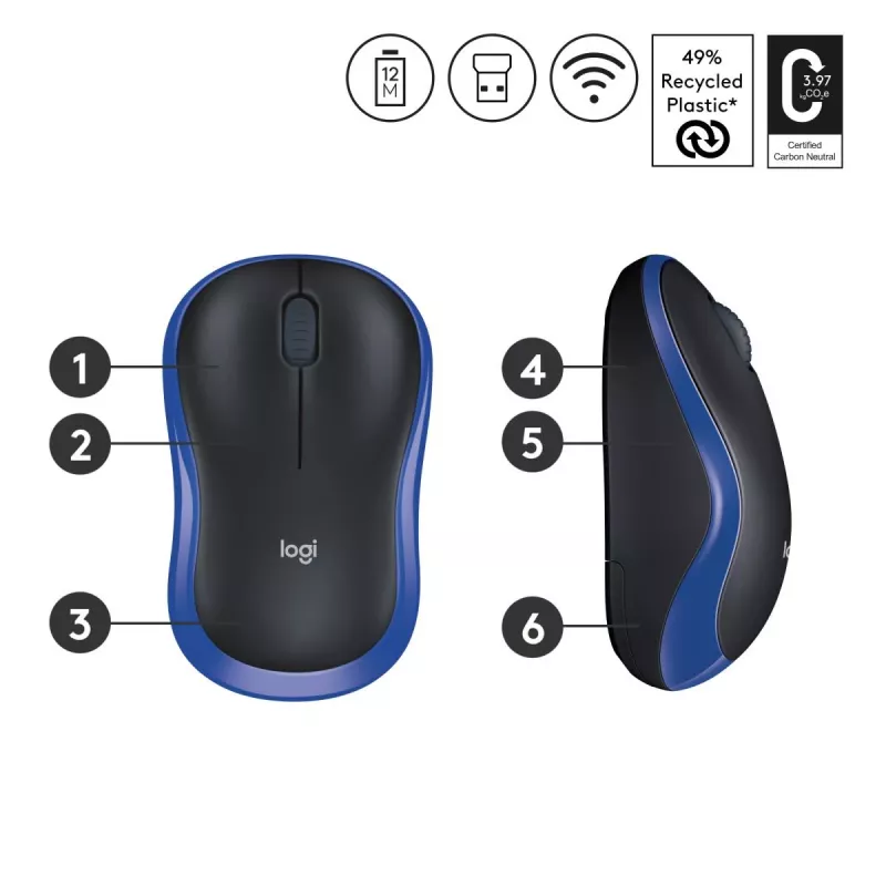 Rato sem fios Logitech azul 910-002239
