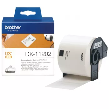 Etiquetas de envio Brother DK11202 preto sobre branco 62 mm