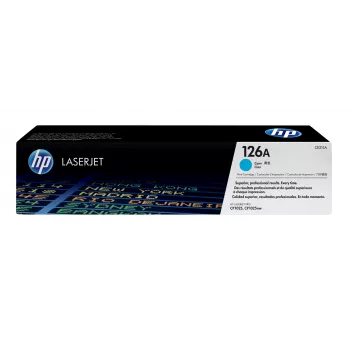 Toner Original HP 126A Ciano para LaserJet, 1000 páginas, Ciano, 1 unid.