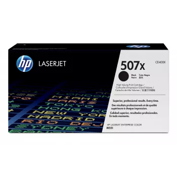 Toner Original HP 507X Preto de alto rendimento para LaserJet, 11000 páginas, Preto, 1 unid.