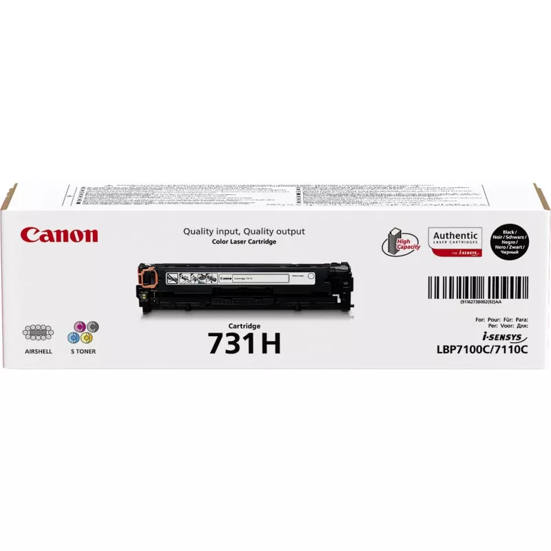 Canon 731H (6273B002) cartucho de toner, 2400 páginas, preto