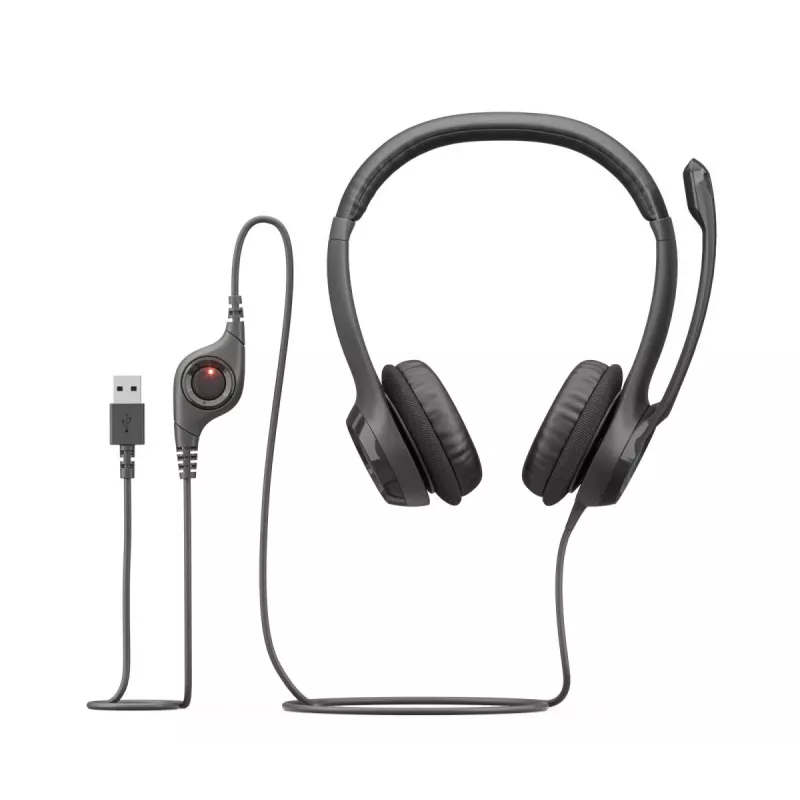 Headset LOGITECH - H390 - USB-A - Preto