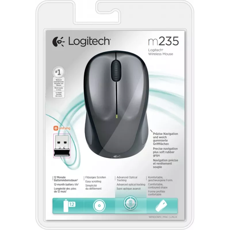 Rato sem fios LOGITECH M235 Cinzento escuro