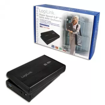 Caixa LogiLink 3,5 polegadas S-SATA HDD USB 3.0 Alu - Caixa de armazenamento - 3.5 (8.9 cm)