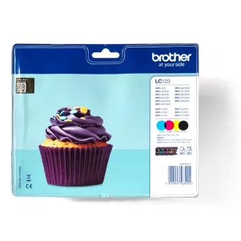 Tinteiro Brother LC-123VALBP 4 unid. Original Preto, Ciano, Magenta, Amarelo