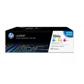 Tinteiros HP 304A pack de 3 Ciano/Magenta/Amarelo Original LaserJet