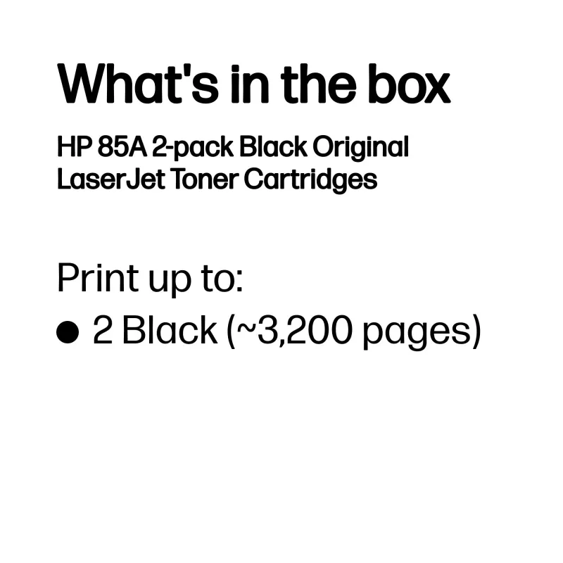 Tinteiros Originais HP 85A pack de 2 Preto LaserJet