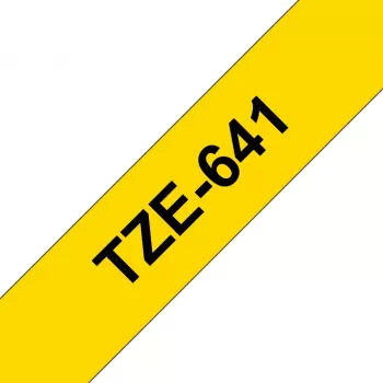 Fita de etiquetagem Brother TZe641 18mm Preto sobre Amarelo
