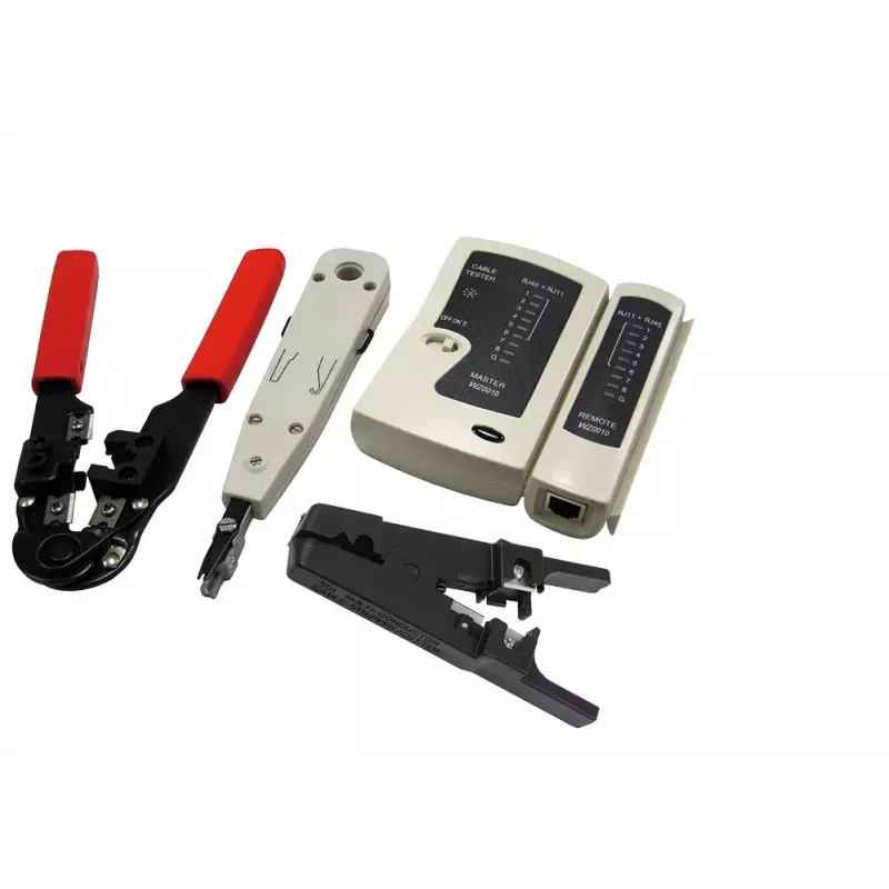 Conjunto de ferramentas de preparação de cabos LOGILINK WZ0012 — Ferramentas para RJ45 e RJ11 (descarnador, alicate de cravar, cortador)