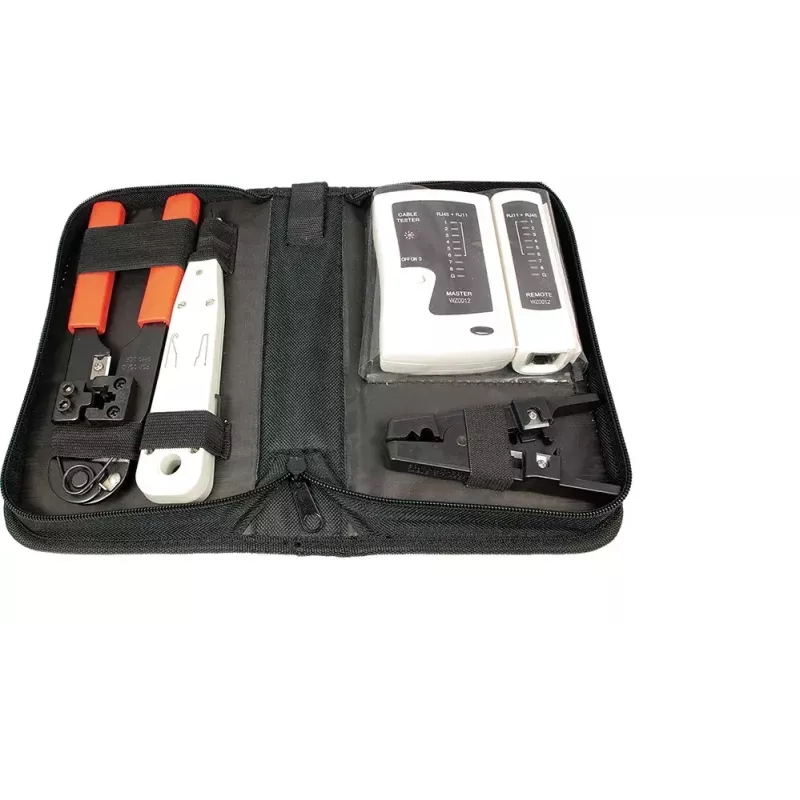 Conjunto de ferramentas de preparação de cabos LOGILINK WZ0012 — Ferramentas para RJ45 e RJ11 (descarnador, alicate de cravar, cortador)
