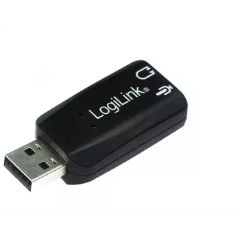 Placa de som USB LOGILINK UA0053 — Interface USB, saída de áudio 5.1 canais