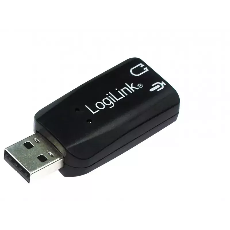 Placa de som USB LOGILINK UA0053 — Interface USB, saída de áudio 5.1 canais