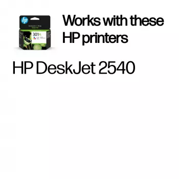 Tinteiro Original HP 301XL, 3 cores, Alta capacidade, Ciano, Magenta, Amarelo, 1 unid., 300 páginas