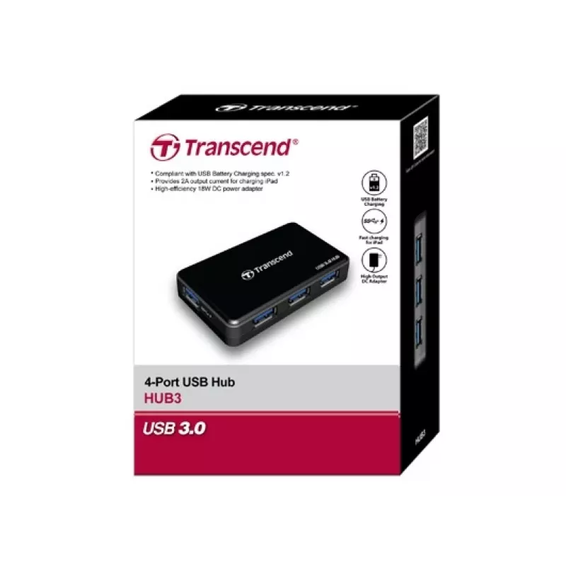 Hub TRANSCEND Hub3 4 portas USB 3.0