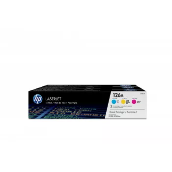 Tinteiros originais HP 126A pack de 3 ciano/magenta/amarelo LaserJet