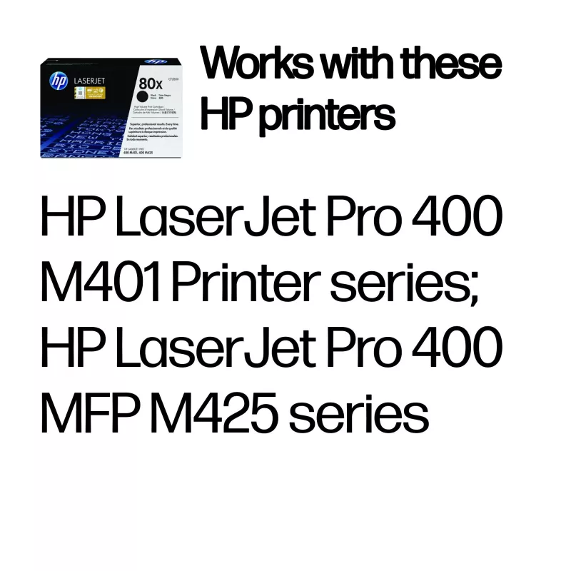 HP 80X CF280X cartucho de toner de alta capacidade, 6900 páginas, preto