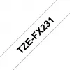 Fita de rotulagem Brother TZE-FX231, preto sobre branco TZ