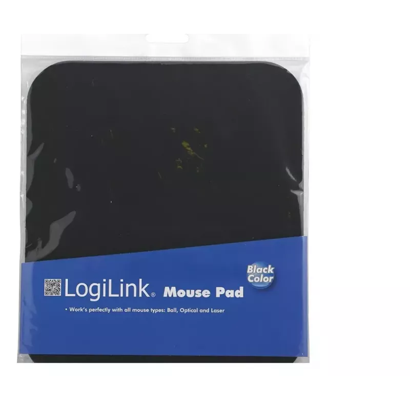 Tapete de rato LOGILINK ID0096 — preto, 250 × 220 mm, superfície de cor única
