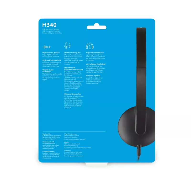 LOGITECH H340 - USB - Headset - preto