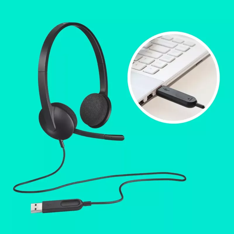 LOGITECH H340 - USB - Headset - preto