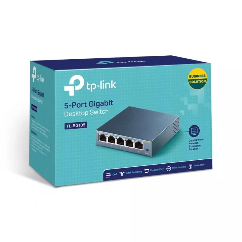 Switch não gerido TP-Link TL-SG105 5 portas 10/100/1000Mbps
