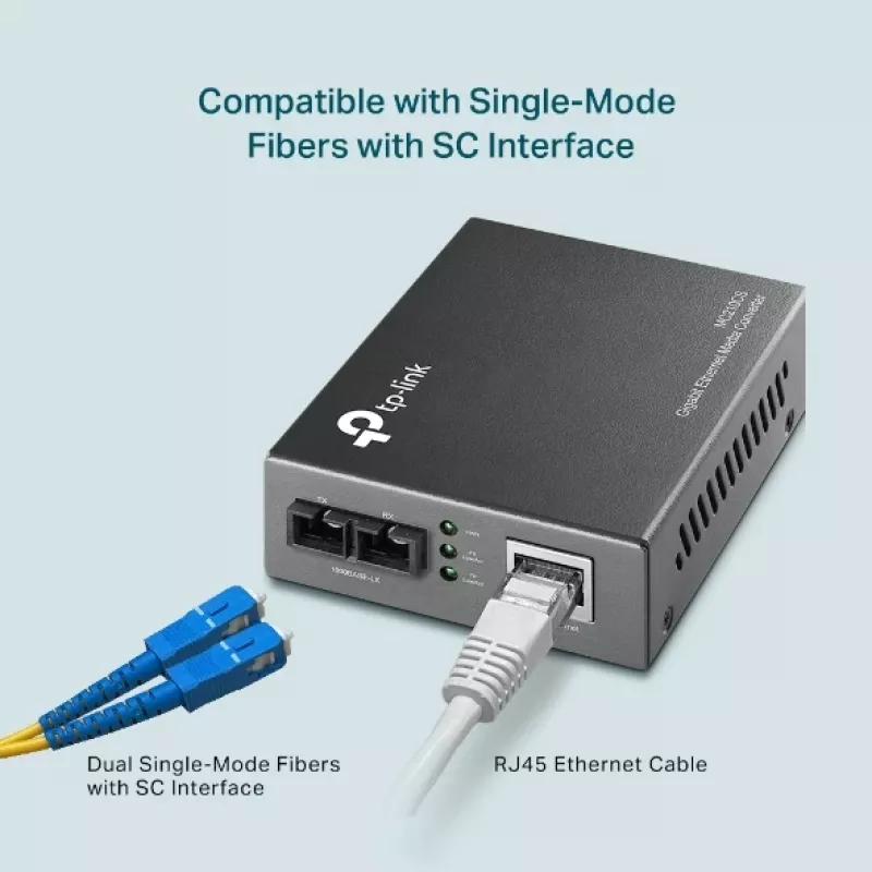 Conversor de media TP-Link MC210CS, Gigabit, 1000 Mbit/s, ficha SC