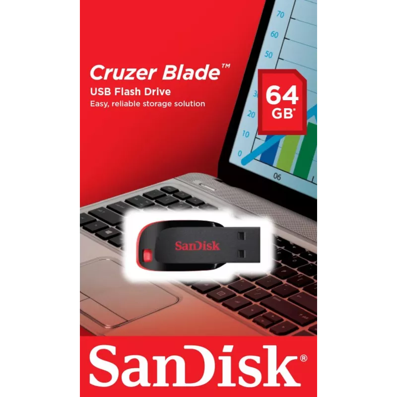 Pen drive SanDisk 64 GB USB Type-A 2.0 Cruzer Blade