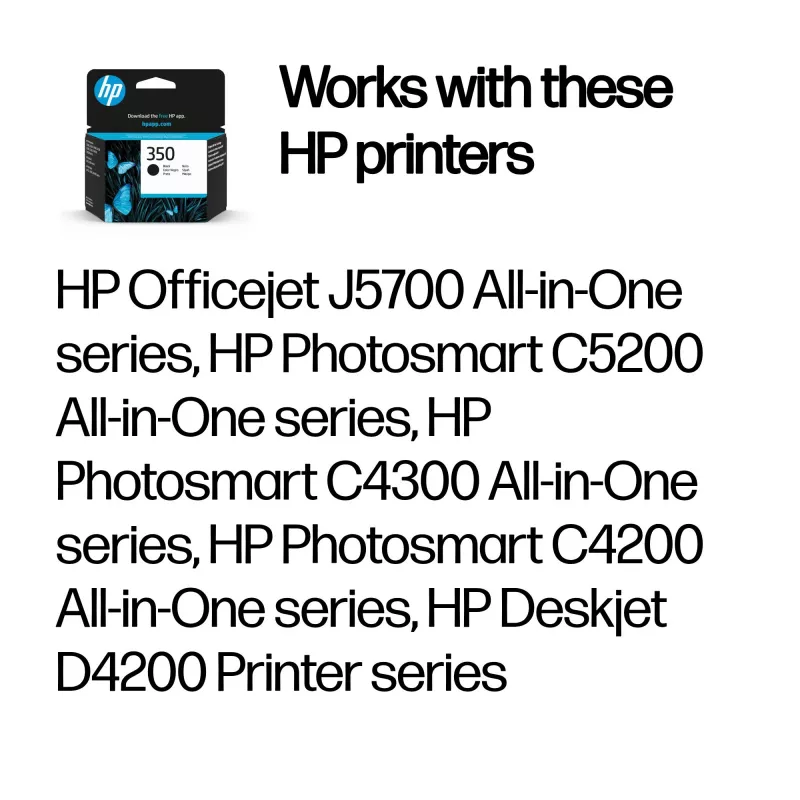 HP 350 tinte original preto