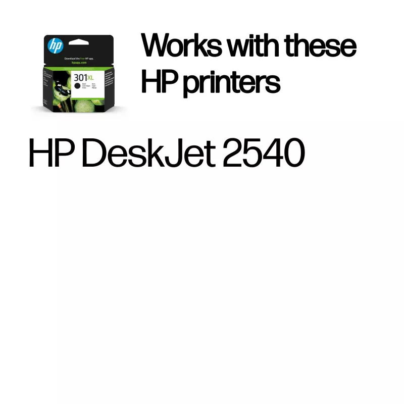 HP 301XL tinte original preto, alta capacidade, preto, 1 unid., 360 páginas