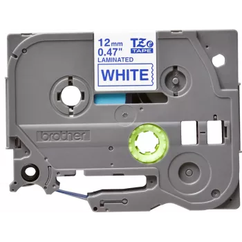 Fita de etiquetagem Brother TZE-233 azul sobre branco