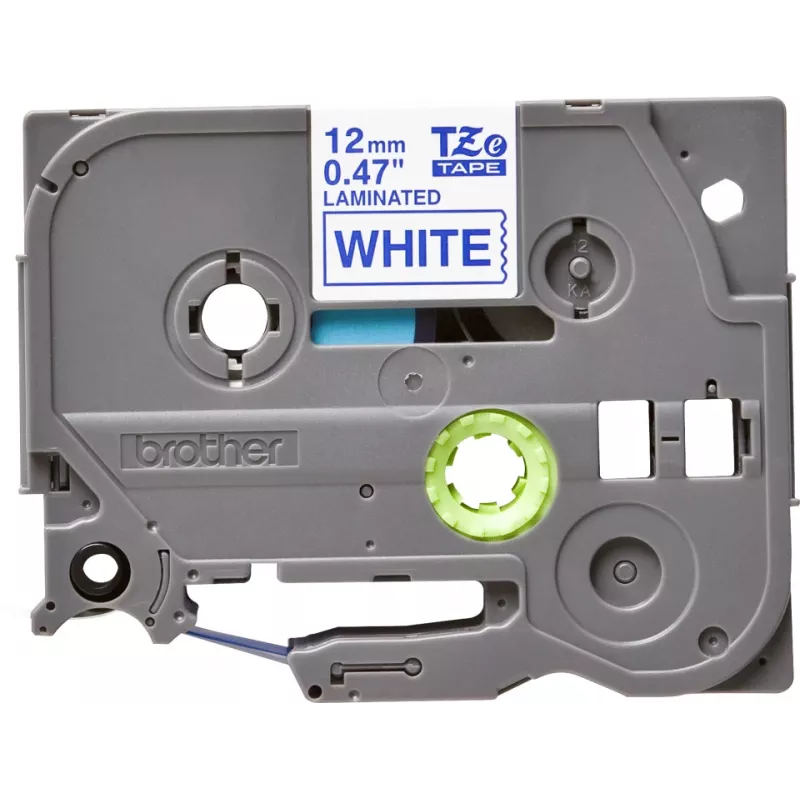 Fita de etiquetagem Brother TZE-233 azul sobre branco