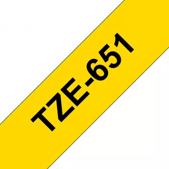 Fita de etiquetagem Brother TZE651 24mm amarelo