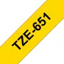Fita de etiquetagem Brother TZE651 24mm amarelo