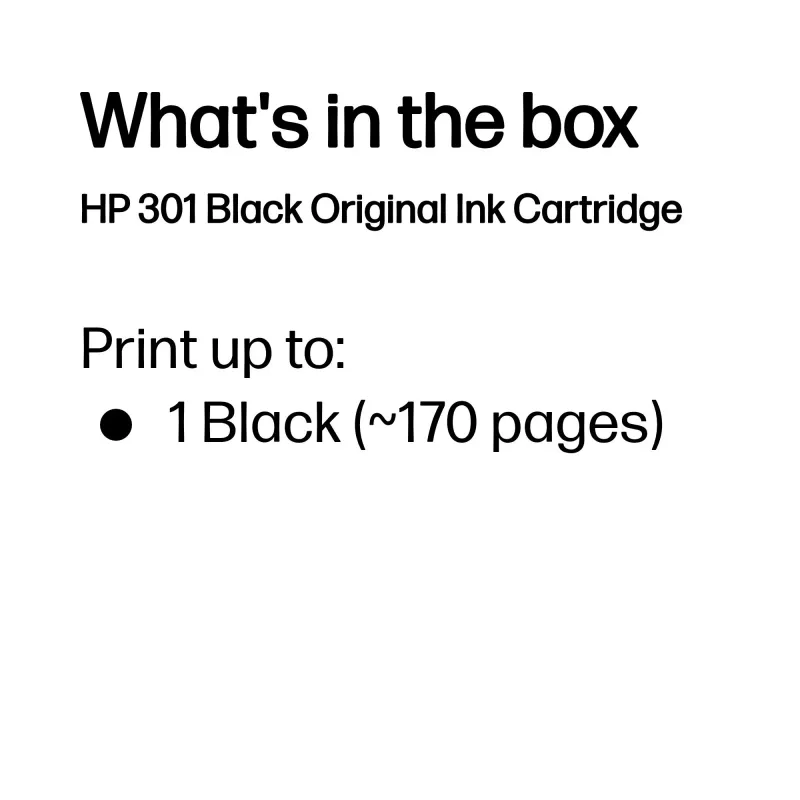 HP 301 tinteiro original preto