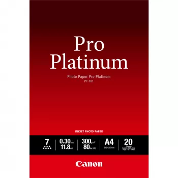 Canon PT-101 Pro Platinum papel fotográfico A4 – 20 folhas