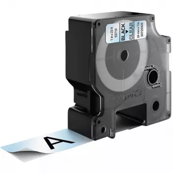 Etiquetas DYMO Authentic D1 | rolo 24 mm x 7 m | impressão preta em transparente | etiquetas autocolantes para impressoras de etiquetas LabelManager
