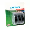 Fita de relevo original DYMO | rolos 9 mm x 3 m | texto branco em preto | autocolante | para máquinas de relevo | 3 unid.