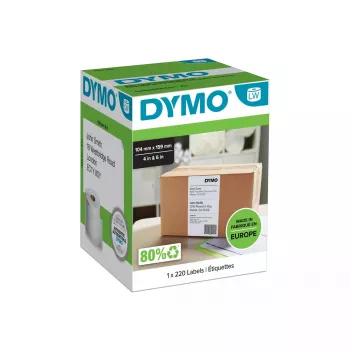 Etiquetas de envio DYMO Authentic LabelWriter Extra Large | 104 mm x 159 mm | autocolantes | rolo com 220 etiquetas Easy-Peel | para impressoras de etiquetas LabelWriter 4XL/5XL