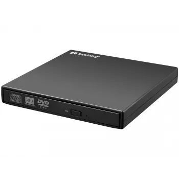 Unidade de DVD USB Sandberg, preta, desktop/portátil, DVD Super Multi, USB 2.0, CD-R, CD-ROM, CD-RW, DVD-R, DVD-ROM, DVD-RW, 24x