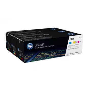 Cartuchos de toner HP 131A pack de 3 ciano/magenta/amarelo originais LaserJet