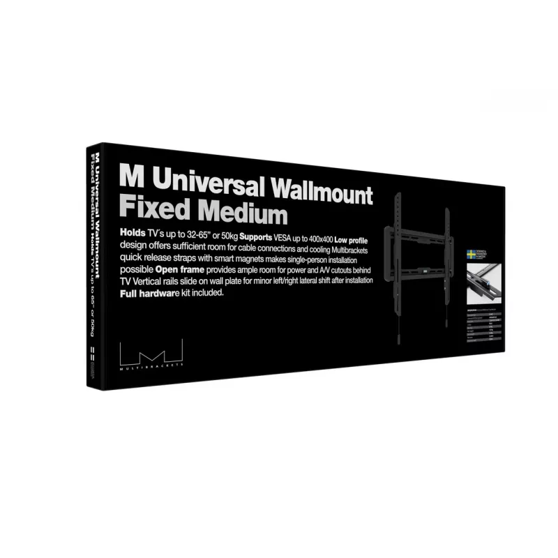 Suporte de parede fixo Multibrackets M Universal médio preto