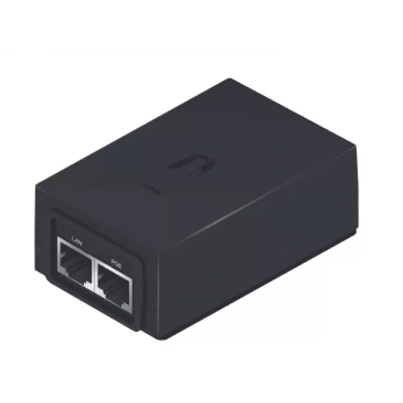 Adaptador PoE UBIQUITI POE-48-24W, 48 V PoE, 2x portas RJ-45 Fast Ethernet, entrada 100–240 V